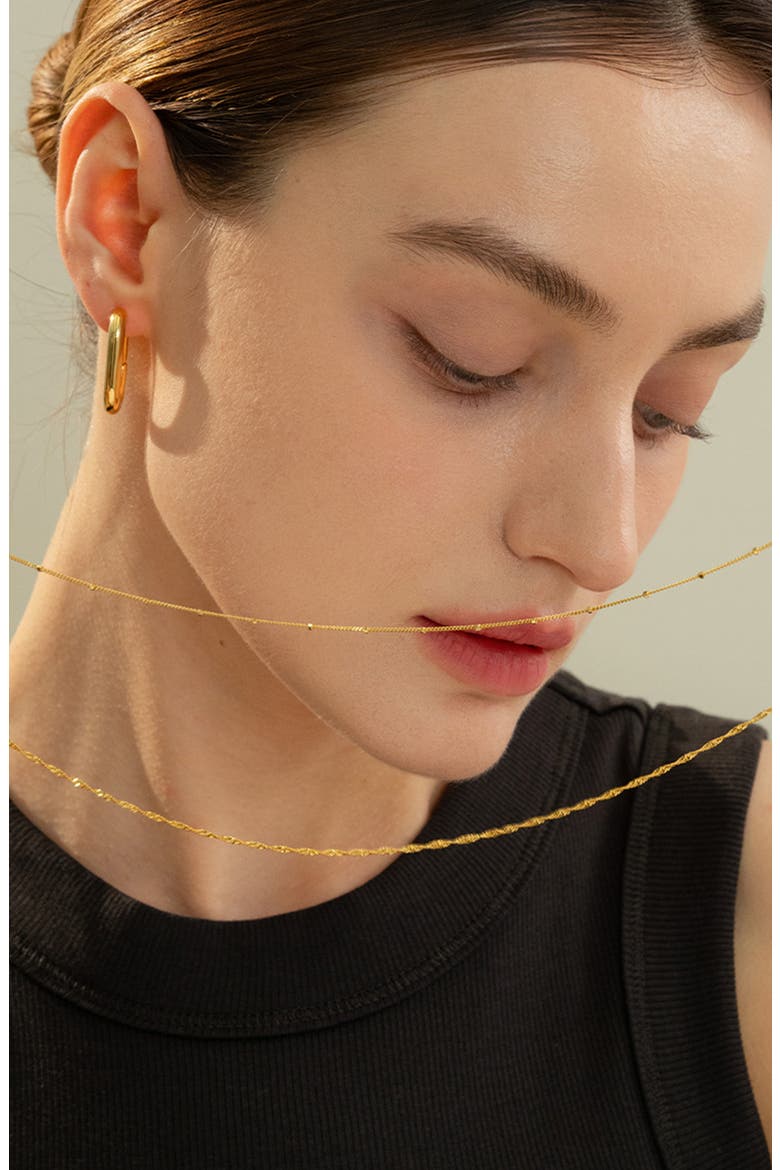 Sterling Silver 18k Gold Plated Ashley Necklace Dainty Everyday Jewelry, Alternate, color, Gold
