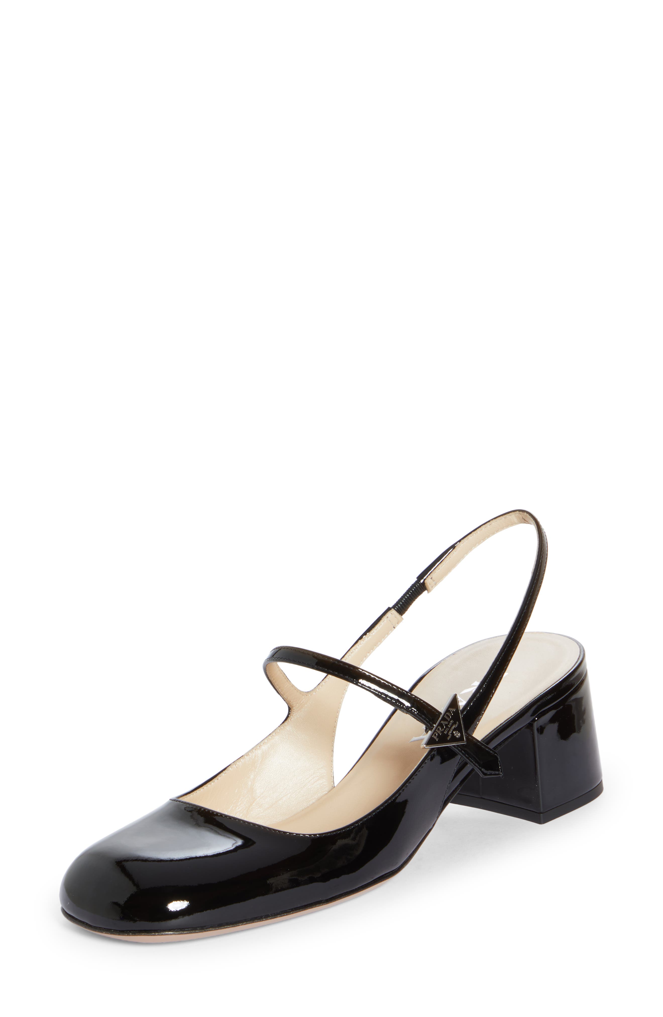 Prada Décoletté Logo Slingback Mary Jane Pump, Main, color, 