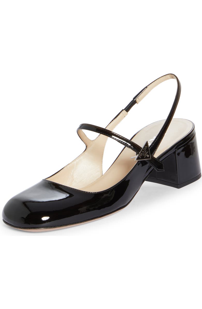 Prada Décoletté Logo Slingback Mary Jane Pump, Main, color,