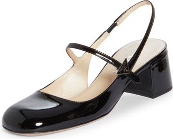Prada Décoletté Logo Slingback Mary Jane Pump (Women