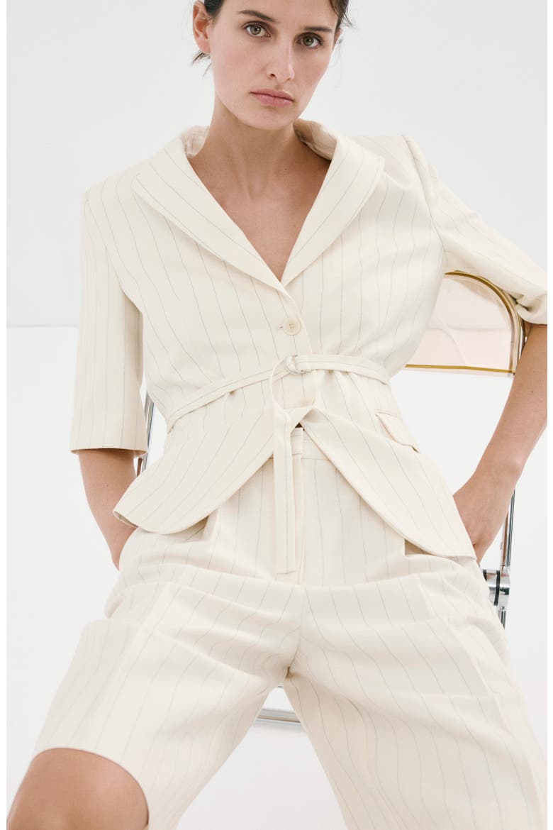 Argelia Pleated Bermuda shorts, Alternate, color, LIGHT BEIGE