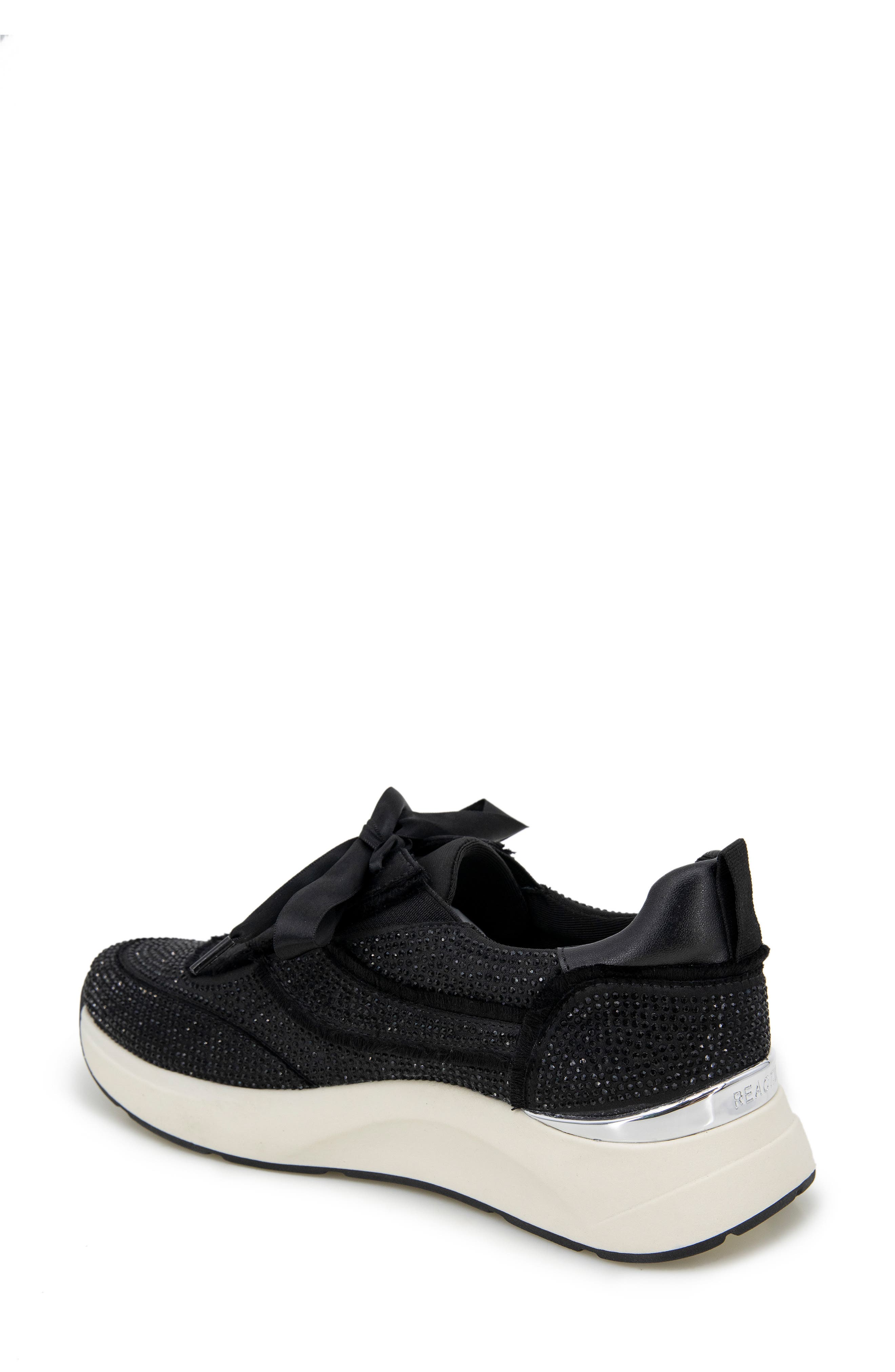 Reaction Kenneth Cole Claire Rhinestone Embellished Sneaker, Alternate, color, Black