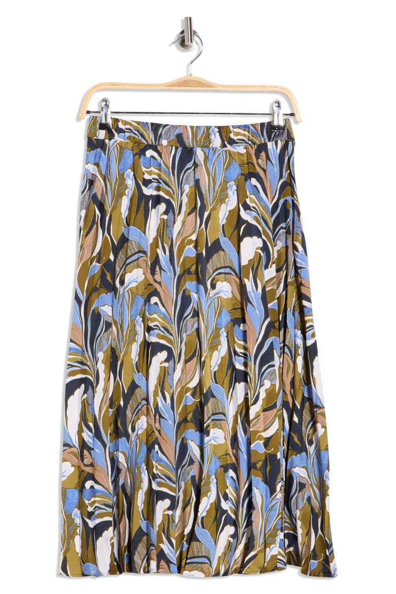 Printed Midi Skirt, Alternate, color, CITRON PERIWINKLE FLORAL