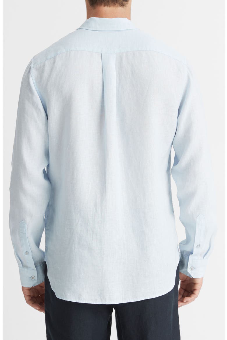 Linen Button-Up Shirt, Alternate, color, GLACIER