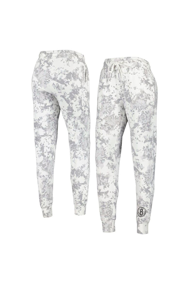 Women's Lusso Gray Brooklyn Nets Melissa Tri-Blend Jogger Pants, Main, color, White