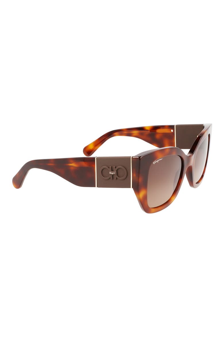 Gancini 51mm Gradient Modified Rectangular Sunglasses, Alternate, color, CLASSIC TORTOISE