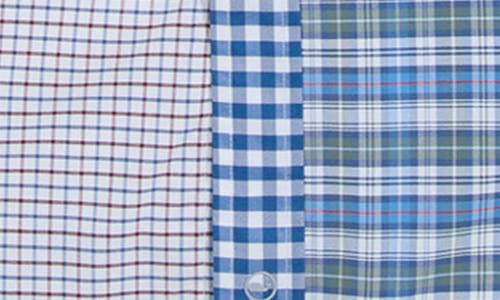 Vineyard Vines Party Pieced Performance Cotton Blend Button-down Shirt In Blue