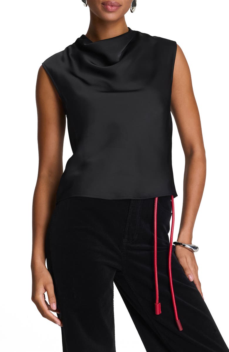 SPANX<sup>®</sup> Cowl Neck Satin Top, Main, color, Classic Black