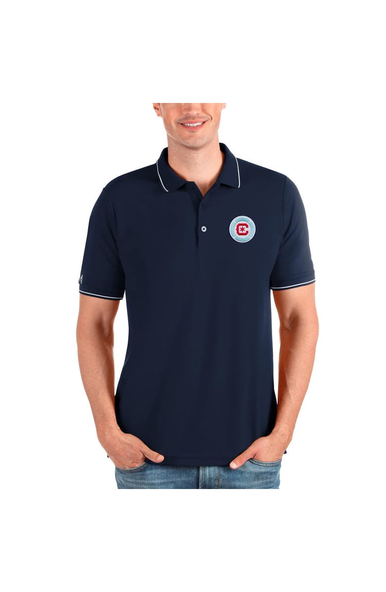 ANTIGUA Men's Antigua Navy Chicago Fire  Solid Pique Polo, Main, color, 
