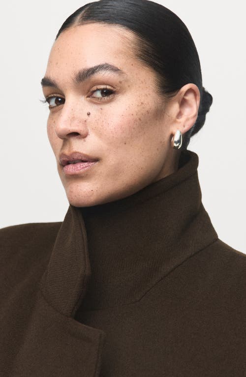 Mango Double Breasted Coat In Brown