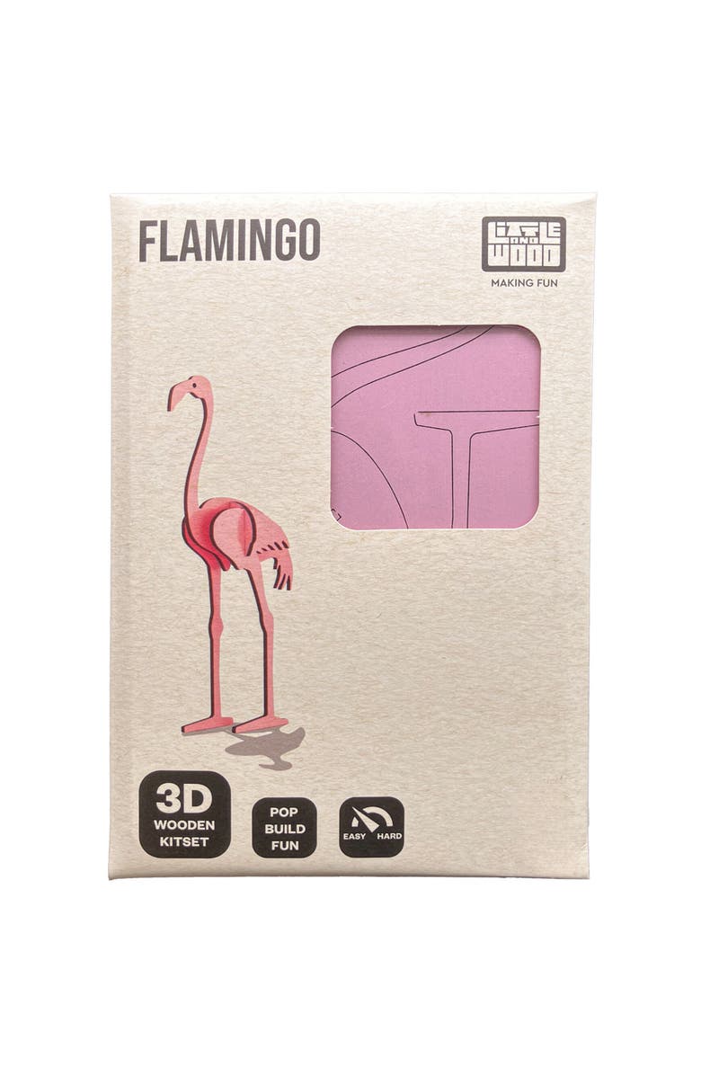 Little & Wood Woodlet Flamingo, 3D Wooden Kit Set, Ages 6+, Alternate, color, 