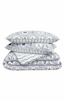 Coastal Seashell Tile Reversible Quilt Set
