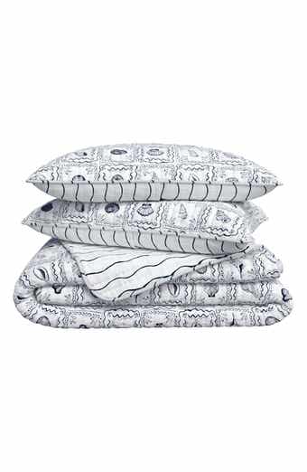 Coastal Seashell Tile Reversible Quilt Set