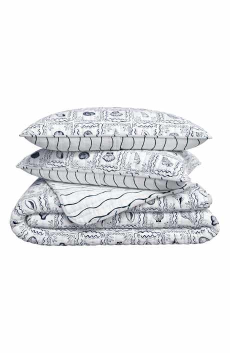 Coastal Seashell Tile Reversible Quilt Set