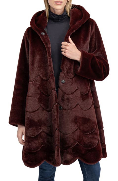 Fur-Free Mink (Faux Fur) Reversible Coat, Hood