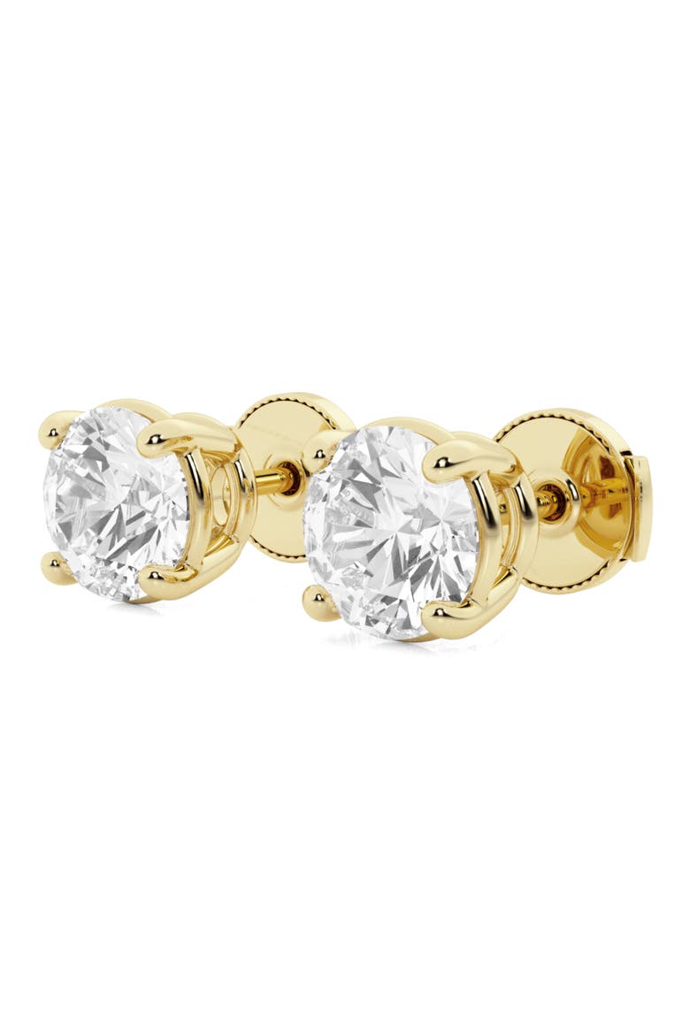 Round Cut Lab Created Diamond Stud Earrings - 0.5ctw, Alternate, color, 0.5 CTW YELLOW GOLD