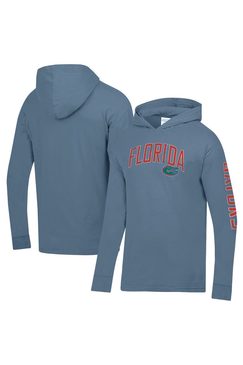 Men's ComfortWash  Blue Florida Gators Long Sleeve Hooded T-Shirt, Main, color, Blue