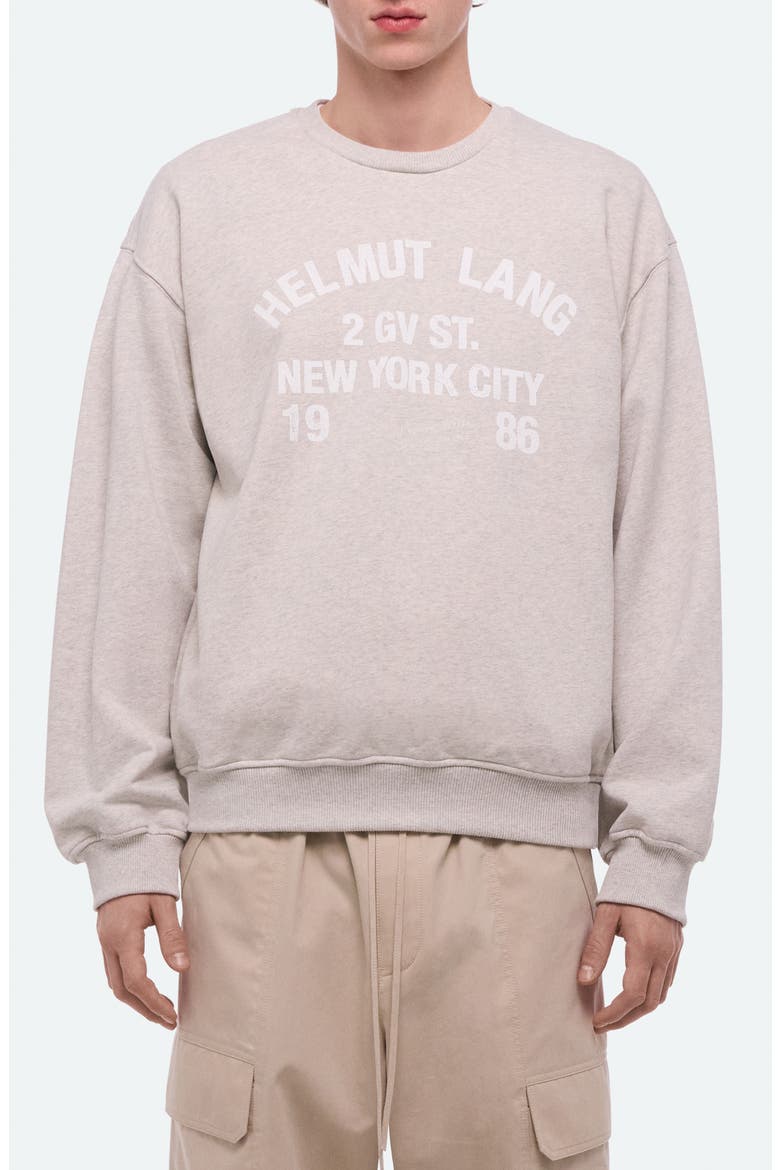 Varsity Cotton French Terry Crewneck Sweatshirt, Main, color, LIGHT GREY MELANGE