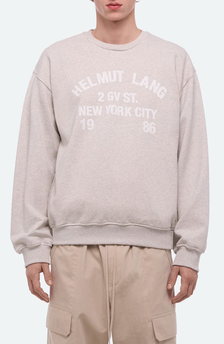 Helmut Lang Varsity Cotton French Terry Crewneck Sweatshirt, Main, color, 