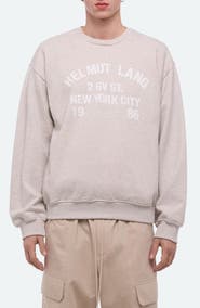 Helmut Lang Varsity Cotton French Terry Crewneck Sweatshirt