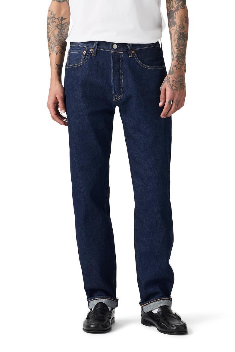501® Original Straight Leg Jeans, Main, color, NEW SELVEDGE RINSE 1