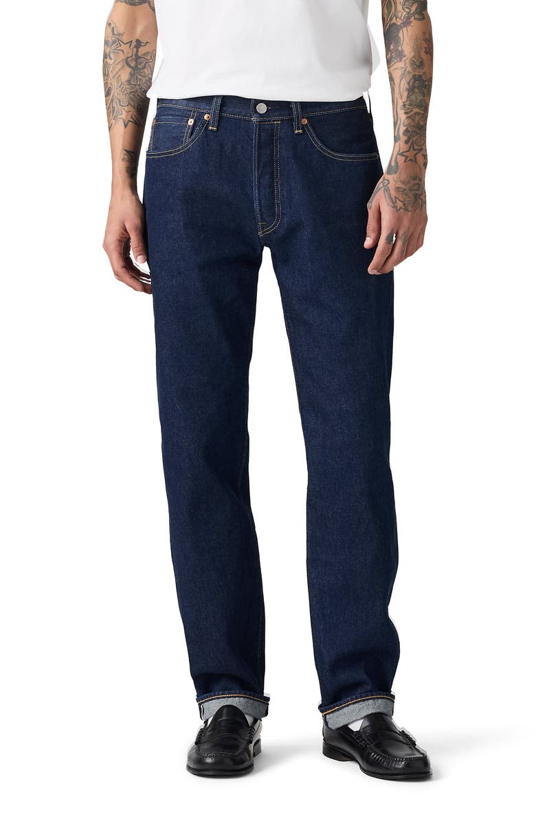Levi's 501<sup>®</sup> Original Straight Leg Jeans, Main, color, New Selvedge Rinse 1