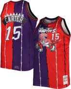 Mitchell & Ness Men's Mitchell & Ness Vince Carter Purple/Red Toronto Raptors Big & Tall Hardwood Classics 1998/99 Split Swingman Jersey