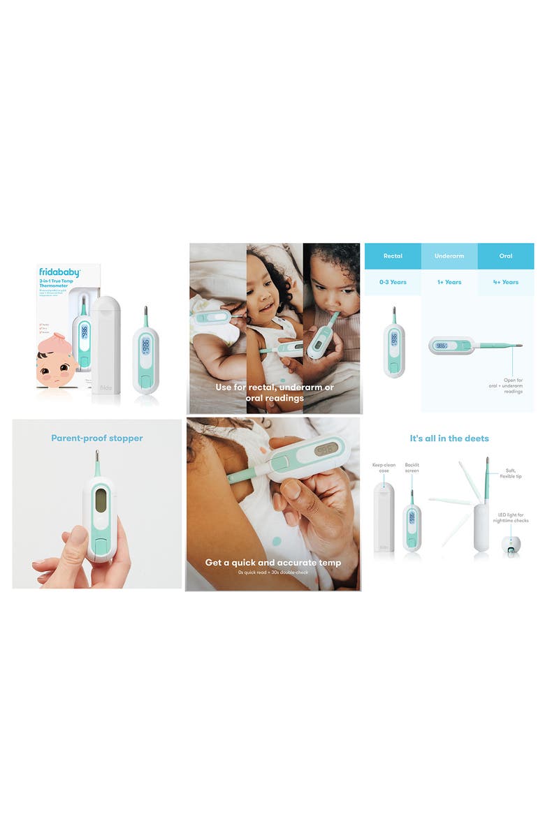 Fridababy 3-in-1 True Temp Thermometer, Alternate, color, White