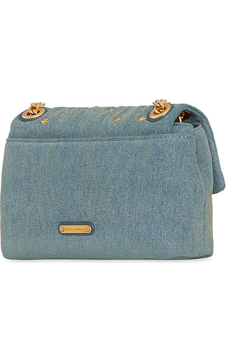 Rebecca Minkoff Edie Celestial Stud Quilted Denim Convertible Crossbody Bag, Alternate, color,