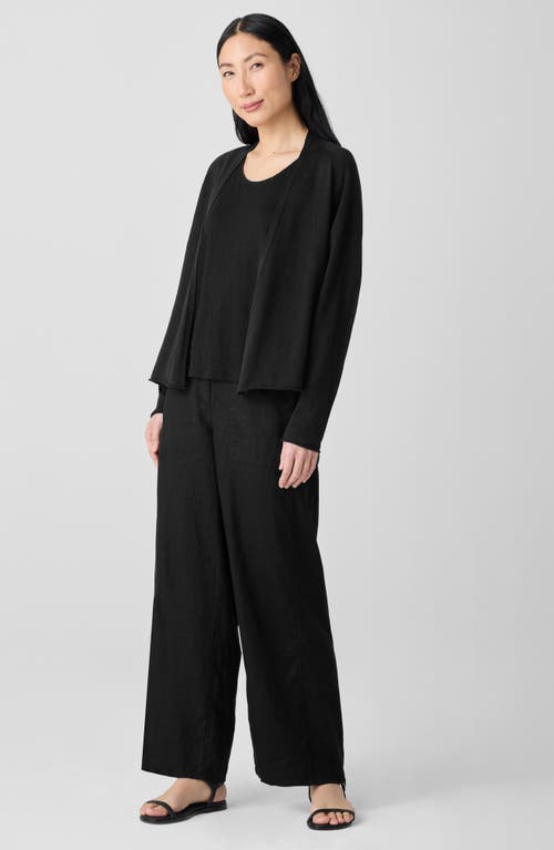 Eileen Fisher Open Raglan-sleeve Cardigan In Black