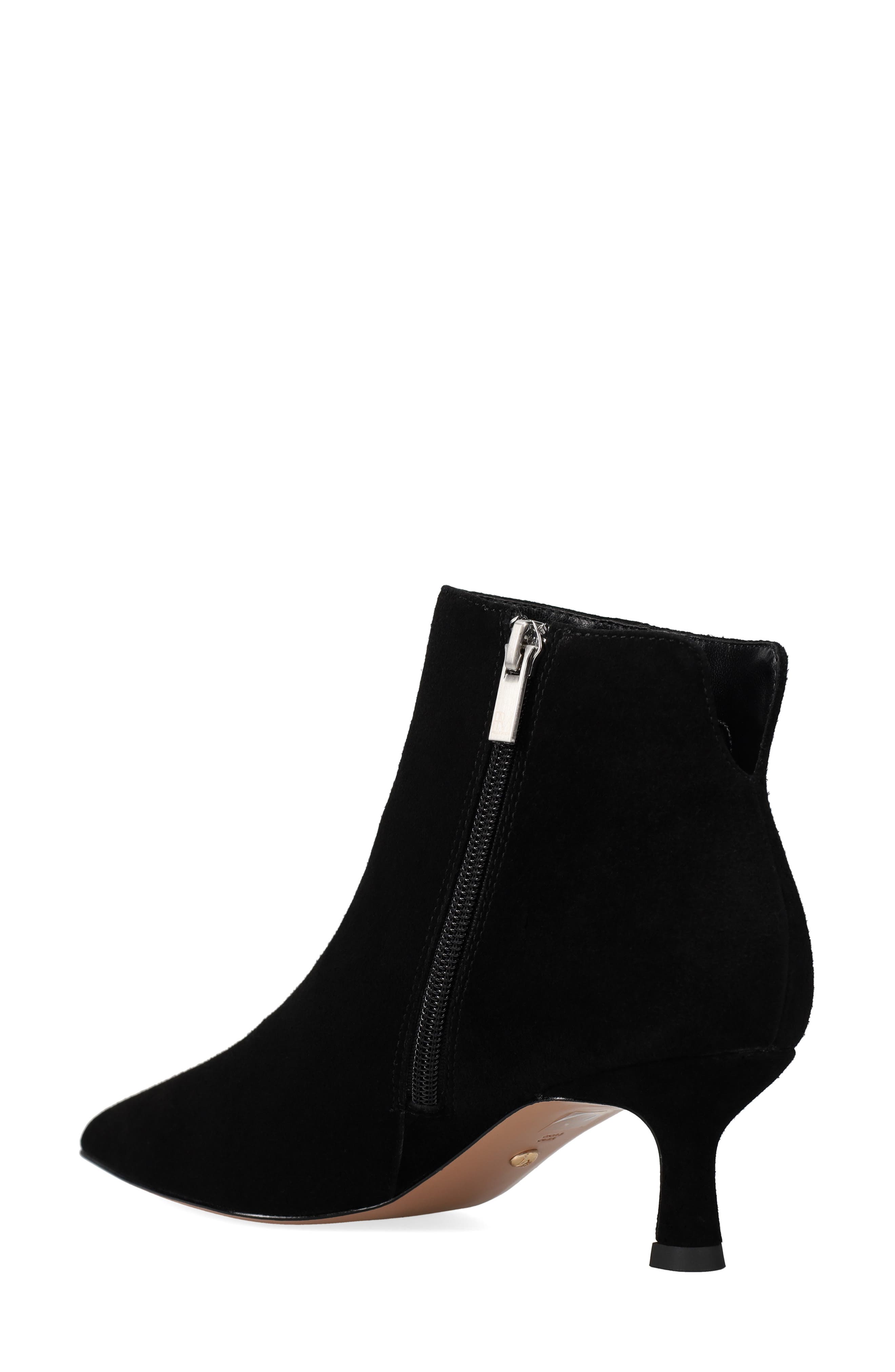 Pelle Moda Kiesa Pointed Toe Kitten Heel Bootie, Alternate, color, Black