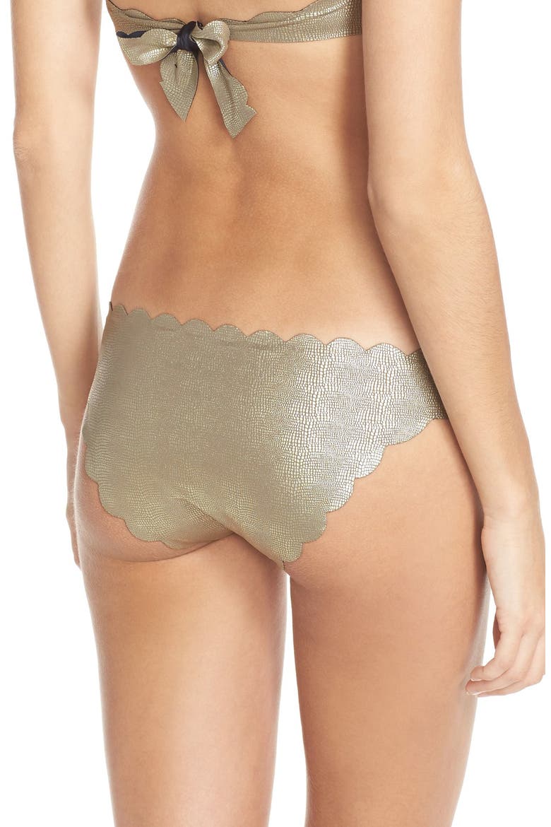 Reversible Scalloped Bikini Top, Alternate, color, ORO
