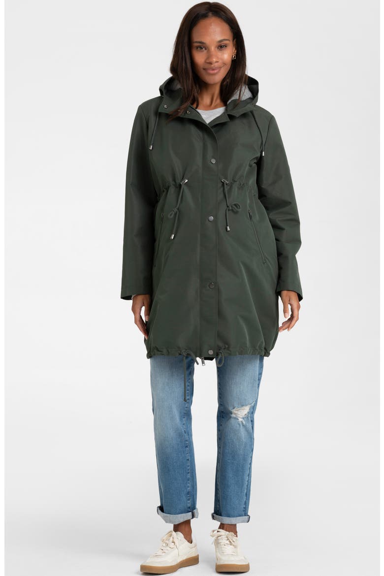 Showerproof Maternity & Babywearing Parka, Alternate, color, GREEN