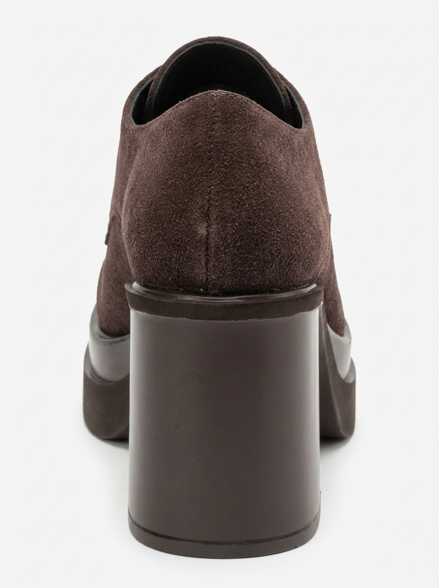 Vodette Platform Block Heel Oxford, Alternate, color, Brown Suede