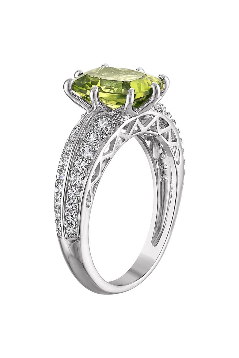Cushion Cut Peridot Ring, Alternate, color, GREEN