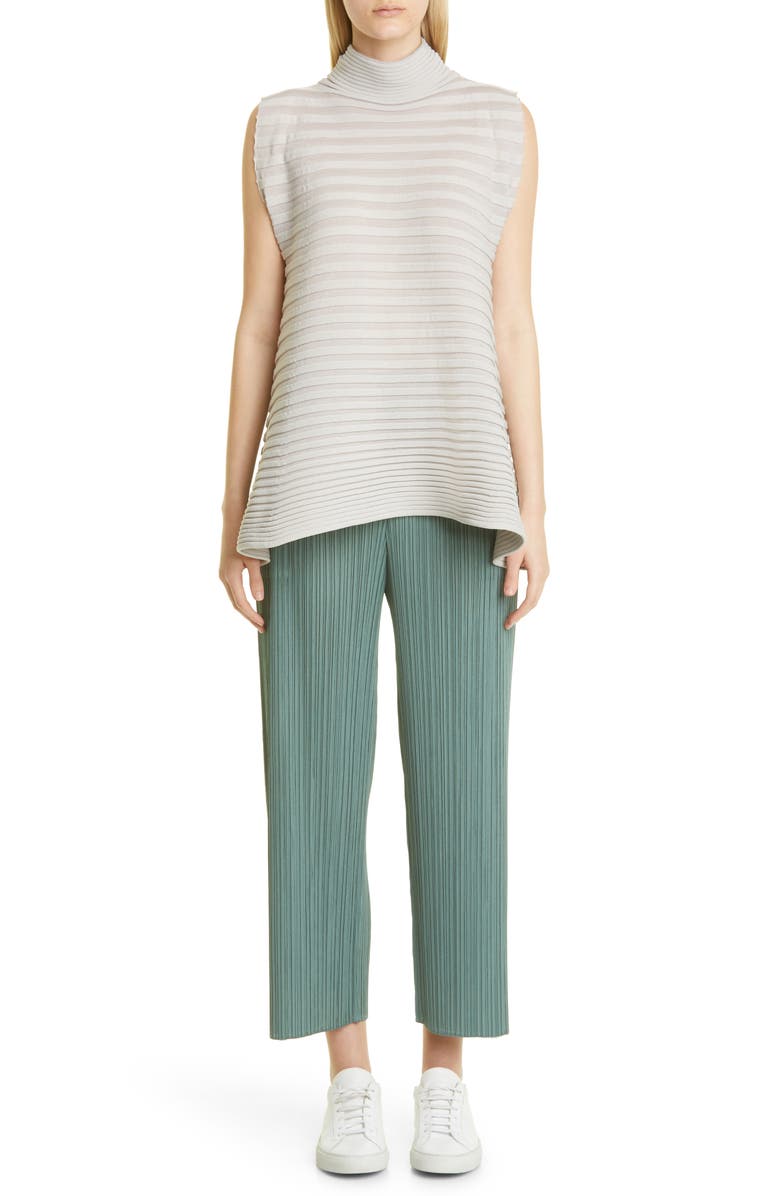 Pleats Please Issey Miyake Bounce Stripe Jersey Top, Alternate, color,