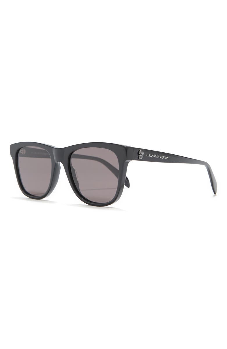 McQueen Alexander McQueen 54mm Square Sunglasses, Alternate, color, Black Black Grey/Gry