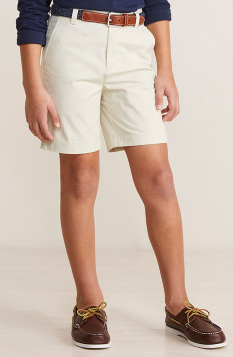 vineyard vines Kids' Breaker Stretch Cotton Chino Shorts, Alternate, color, Stone
