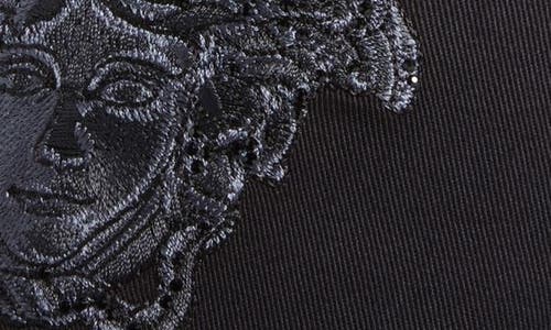 Shop Versace Crystal Embellished Medusa Cotton Drill Baseball Cap In Black