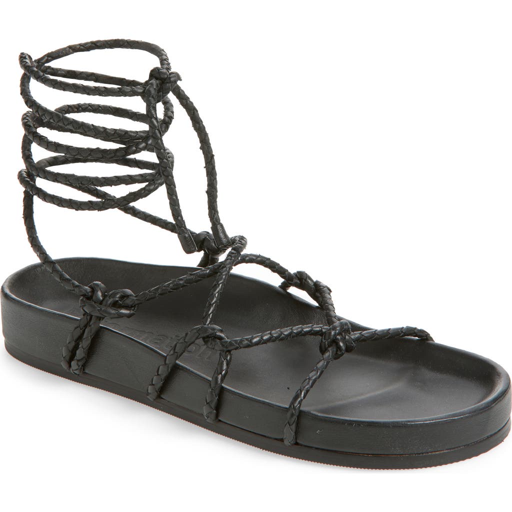 Reformation Margaux Braided Sandal In Black