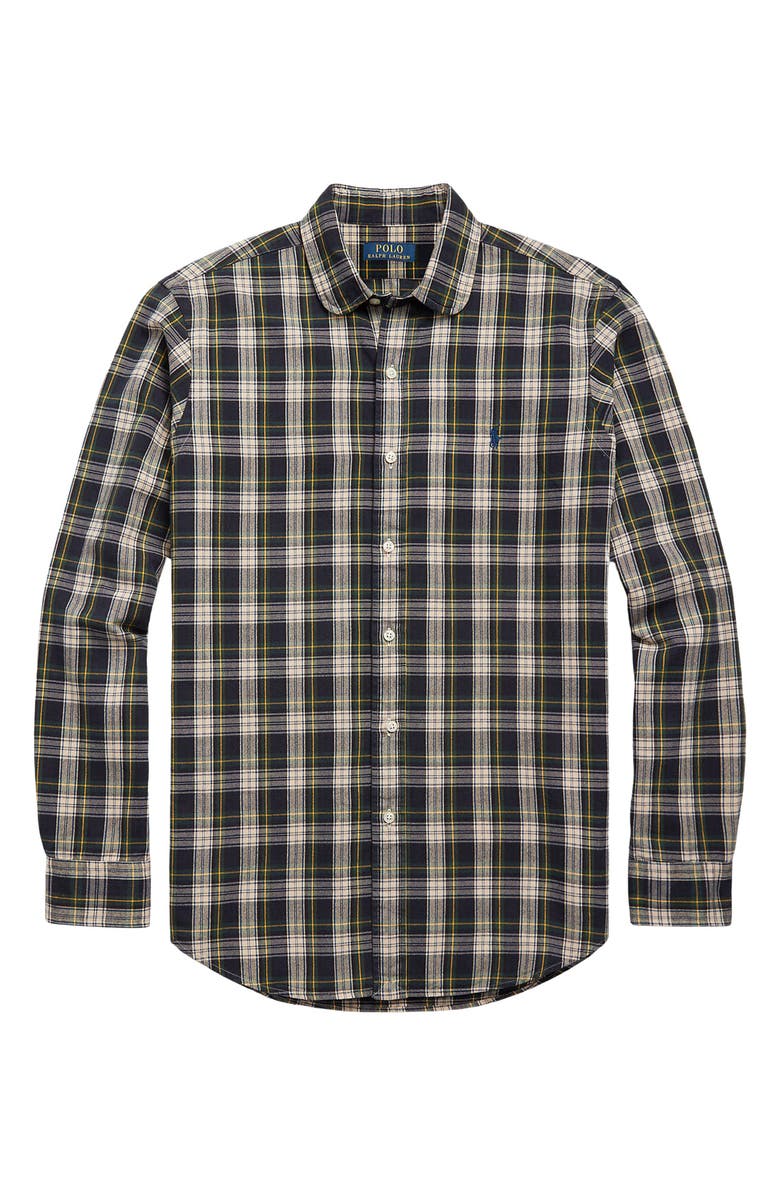 Polo Ralph Lauren Plaid Club Collar Button-Up Shirt, Alternate, color, 
