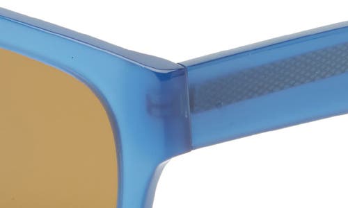 Eyebobs Square Off 47mm Small Polarized Sunglasses In Sapphire Blue/brown