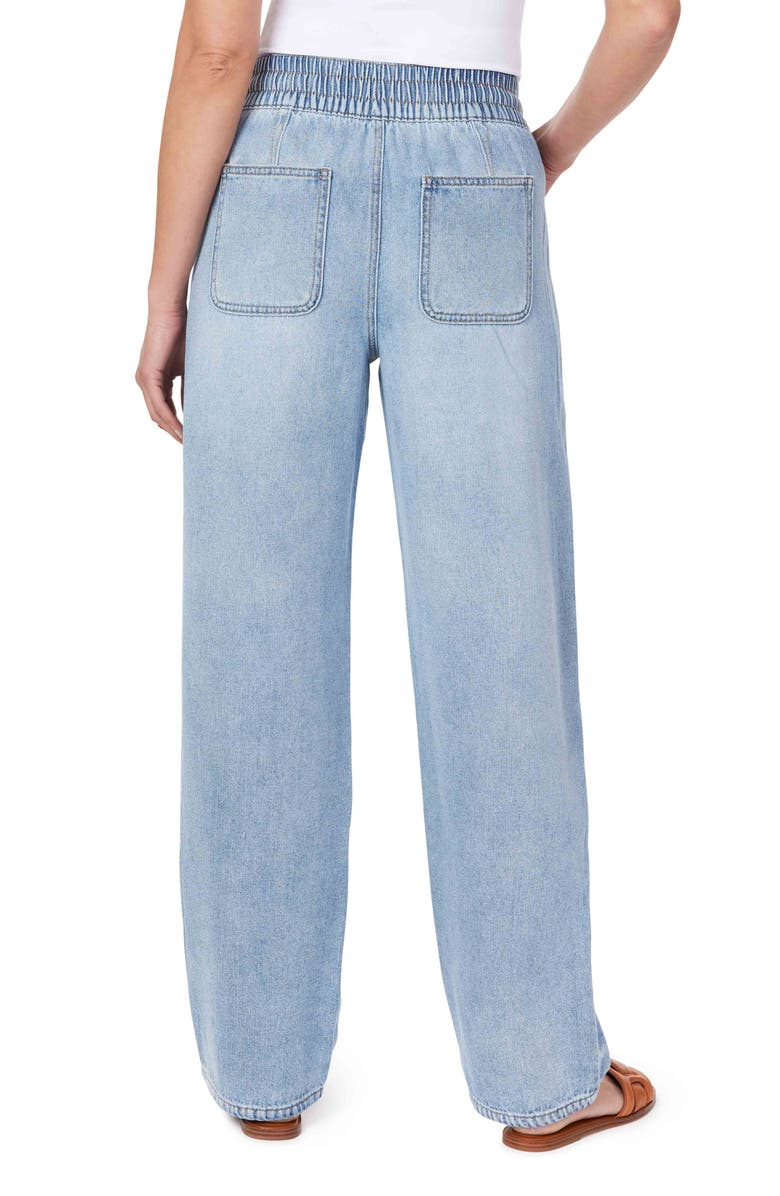 Kensie High Waist Drawstring Wide Leg Jeans, Alternate, color, 