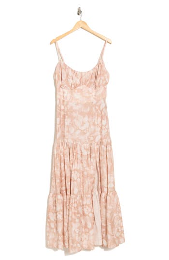 Shop Hutch Floral Drop Waist Maxi Dress In Sand
