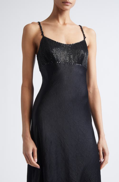 Jason Wu Collection Washed Twill & Sequin Gown In Black
