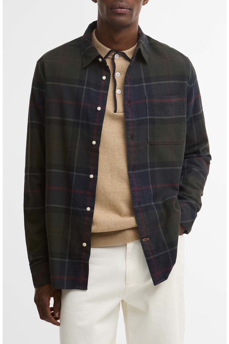 Bourne Relaxed Tartan Button Front Shirt, Main, color, SHADOW CLASSIC TARTAN