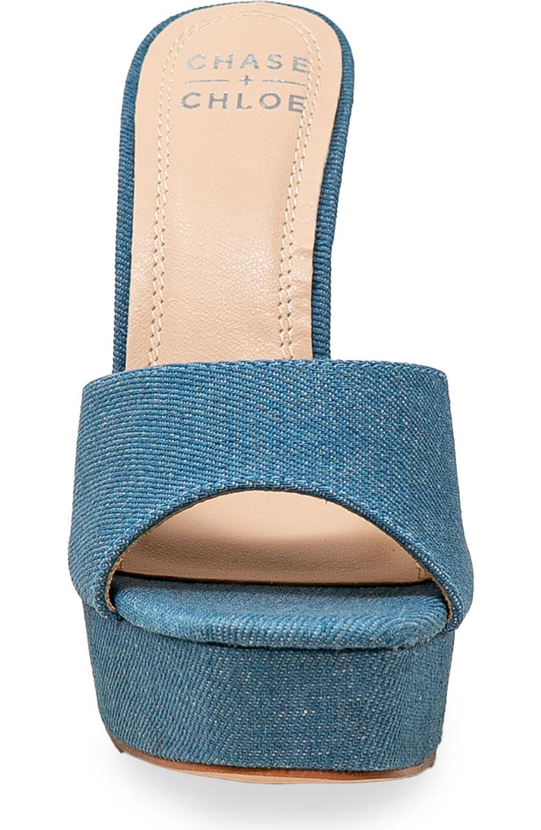 CHASE AND CHLOE Platform Sandal, Alternate, color, Denim