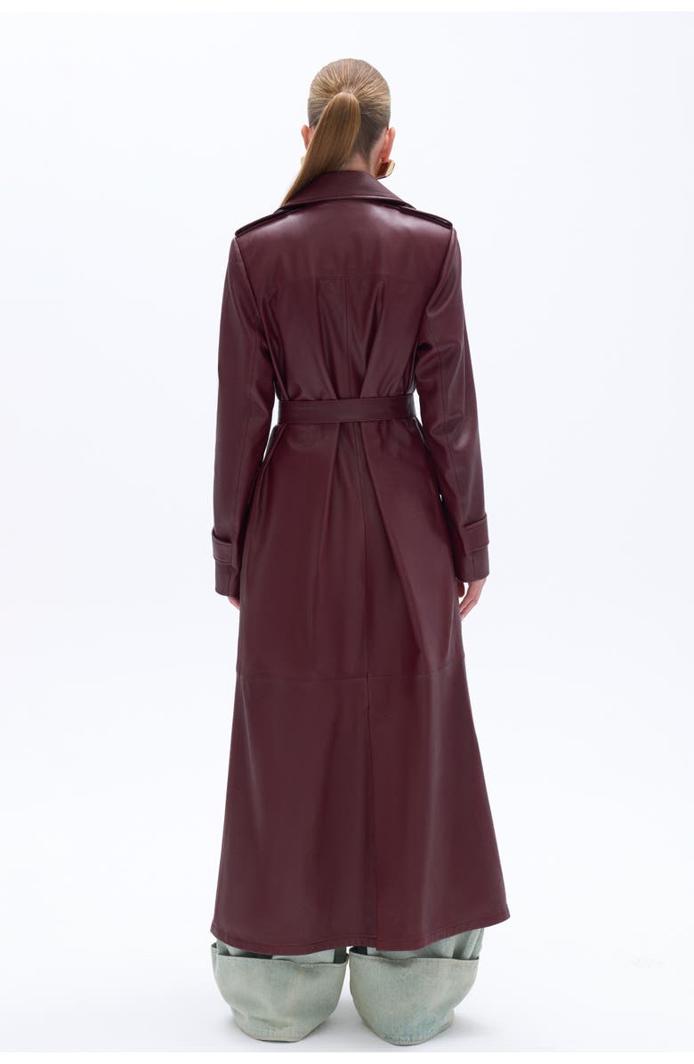 Nocturne Faux Leather Trench Coat, Alternate, color, 