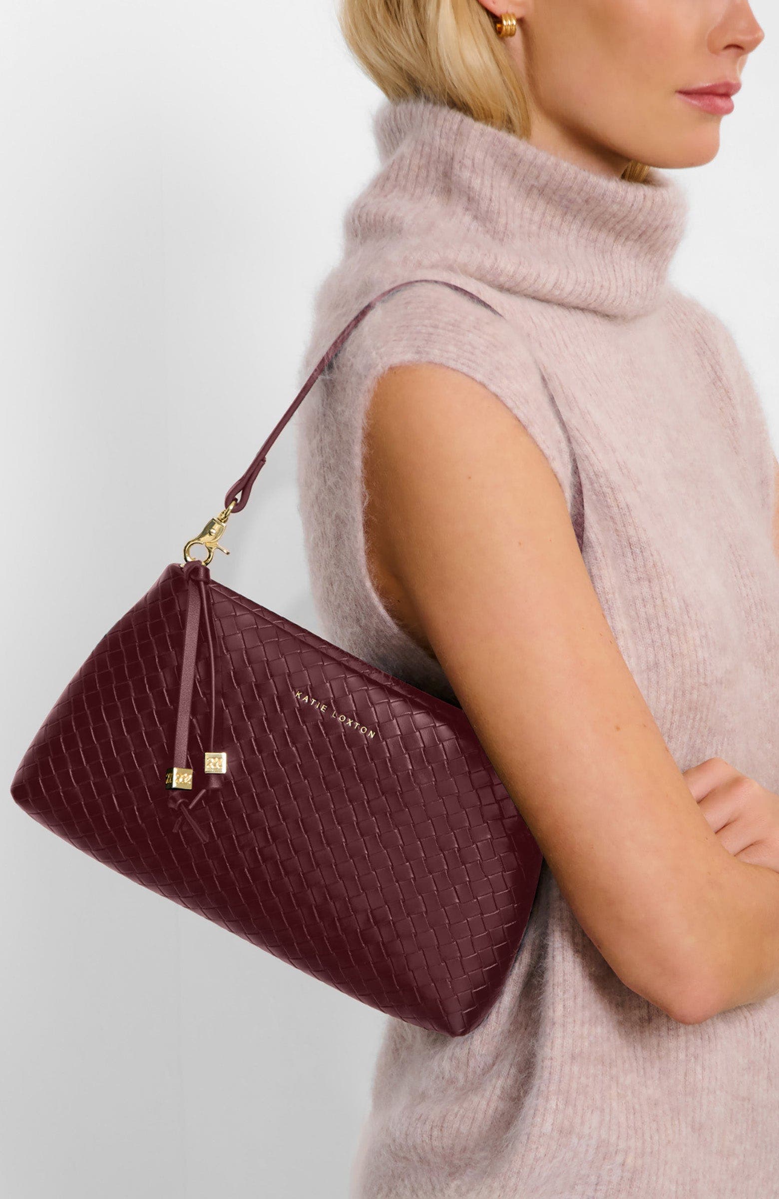 Nova Small Shoulder Bag, Alternate, color, Cherry Woven