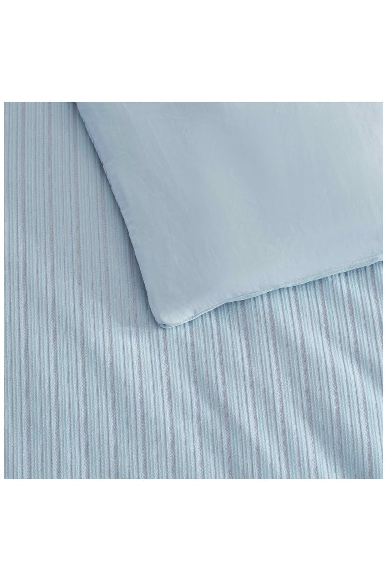 Rowan Microfiber Chenille Jacquard Duvet Cover Set, Alternate, color, HYDRANGEA BLUE